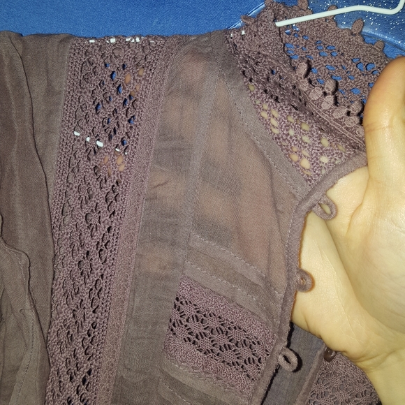 Free People Crochet Lilac purple Prairie sax Dress - Picture 7 of 11